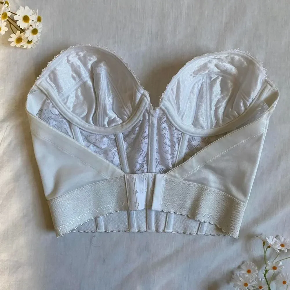 Vintage nwt white lace bustier - Picture 2 of 4